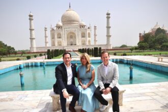 US Secretary of State Rubio visited the Taj Mahal on Monday along with her wife Jeanette Rubio and US Ambassador Sergio Gor.