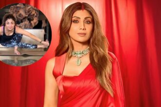 Master Shilpa Shetty’s Baby Grasshopper Yoga Pose