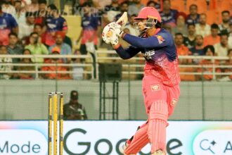 Vaibhav Sooryavanshi's 29-ball 97, 72 off which came in maximums, expedited Rajasthan Royals to 243 for 8, a total Sunrisers Hyderabad fell short by 47 runs. (Express Photo by Kamleshwar Singh)