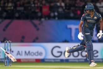 Sai Sudharsan's dismissal triggered a collapse. (BCCI/Creimas Photo)