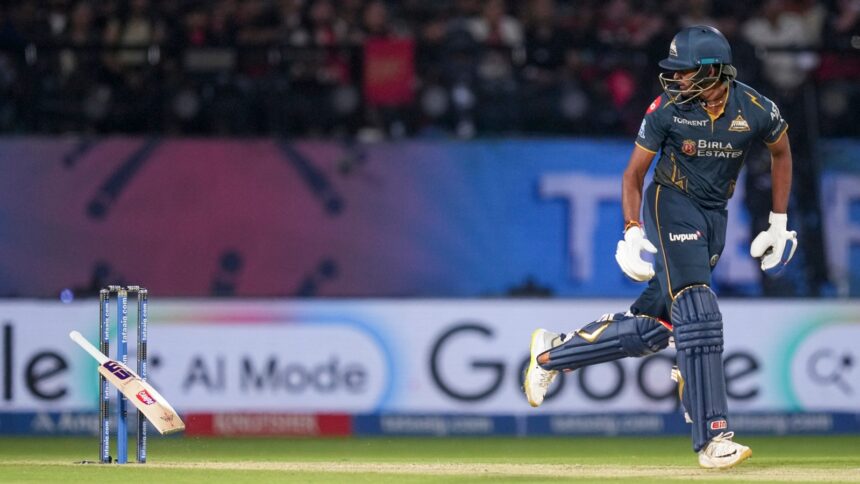 Sai Sudharsan's dismissal triggered a collapse. (BCCI/Creimas Photo)