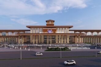 Tambaram station modernisation under the Amrit Bharat Station Scheme (Image: RLDA/ Photo enhanced using AI)