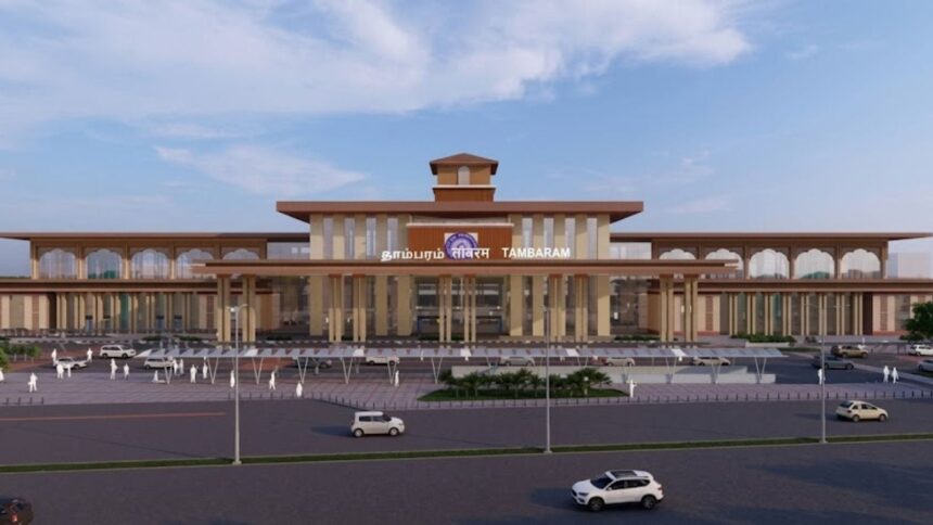 Tambaram station modernisation under the Amrit Bharat Station Scheme (Image: RLDA/ Photo enhanced using AI)