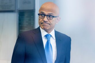 Satya Nadella, Microsoft’s chief executive, arrives to testify in Elon Musk’s lawsuit against OpenAI at the Ronald V. Dellums federal courthouse in Oakland, Calif., on Monday, May 11, 2026.