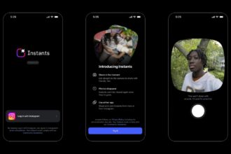 Instagram is also testing a standalone Instants app that opens directly into the camera for faster sharing. (Image: Meta)