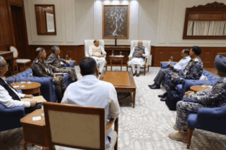 File photo of the prime minister meeting the CDS, chiefs of Army, Navy and Air Force | X/@PMOIndia