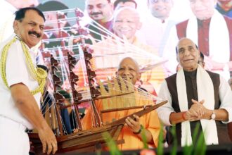 Nausena Shaurya Vatika, Nausena Shaurya Vatika rajnath singh Indian Naval force, rajnath singh Indian Navy, rajnath singh, Indian Navy, Yogi Adityanath, INS Gomati, Indian express news, current affairs
