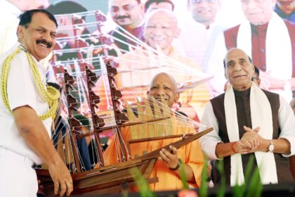 Nausena Shaurya Vatika, Nausena Shaurya Vatika rajnath singh Indian Naval force, rajnath singh Indian Navy, rajnath singh, Indian Navy, Yogi Adityanath, INS Gomati, Indian express news, current affairs