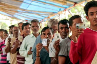 Voters during the second phase of the West Bengal Assembly elections 2026. (@ECISVEEP X/ANI Photo)