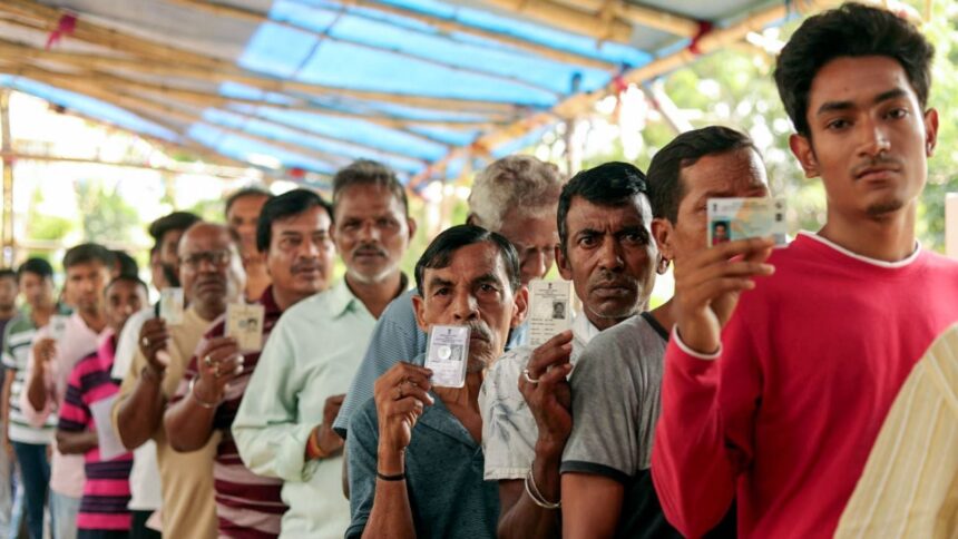 Voters during the second phase of the West Bengal Assembly elections 2026. (@ECISVEEP X/ANI Photo)