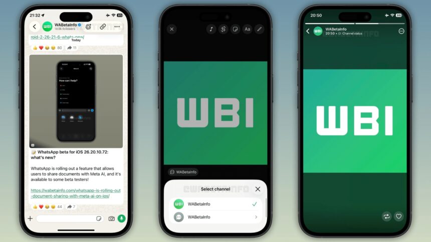 WhatsApp expands Channels with 24-hour photo and video status updates. (Image: WABetaInfo)