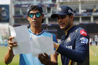 Shubman Gill with Ashish Nehra