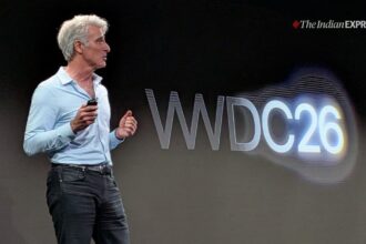 Apple's software chief Craig Federighi addressing the media following the WWDC 2026 keynote in Cupertino, California (Image: The Indian Express/ Anuj Bhatia)