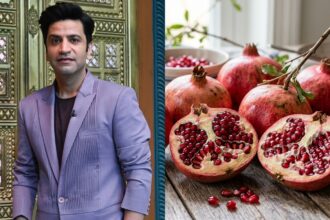 Chef Kunal Kapur demonstrates how to cut pomegranate