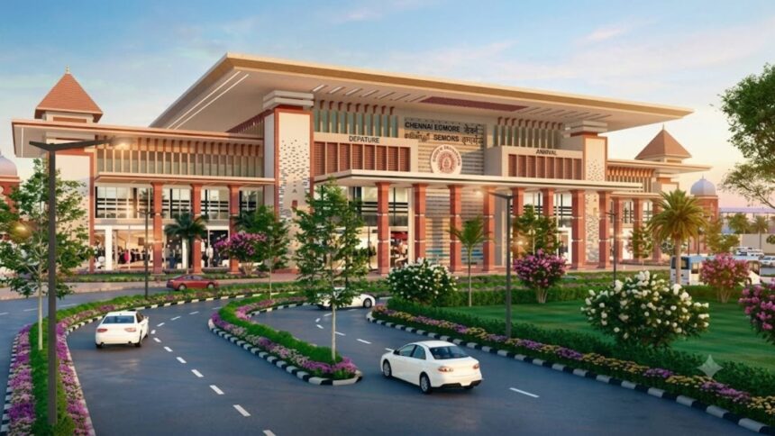 Proposed photo of redevelopment of Chennai Egmore station (Image: Southern Railway/enhanced with AI)