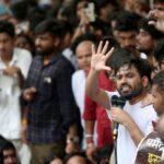 Cockroach Janta Party (CJP) founder Abhijeet Dipke led a protest at Jantar Mantar in New Delhi on Saturday, (Express Photo by Gajendra Yadav)