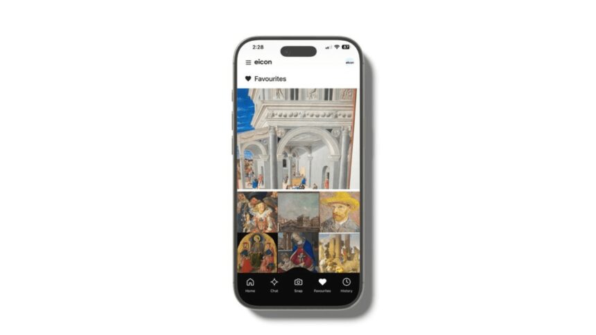 The eicon app allows users to identify artworks and access artist information, provenance details and museum-backed insights through their smartphone camera. (Image: Eicon)