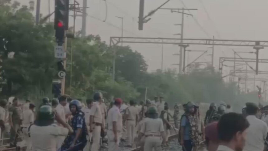 Patliputra Railway Station in Patna witnessed chaos ahead of the Bihar Police Prohibition Excise Constable examination as a large crowd of candidates gathered, leading to train disruptions, stone-pelting and police intervention.