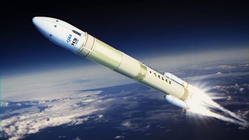 The H3 launch vehicle is a two-stage rocket developed by JAXA and Mitsubishi Heavy Industries. (Image: Jaxa)