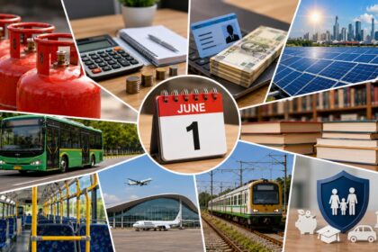 The changes span multiple sectors, including cooking gas pricing, income tax rules, banking norms, solar energy regulations, education, transport and state welfare schemes