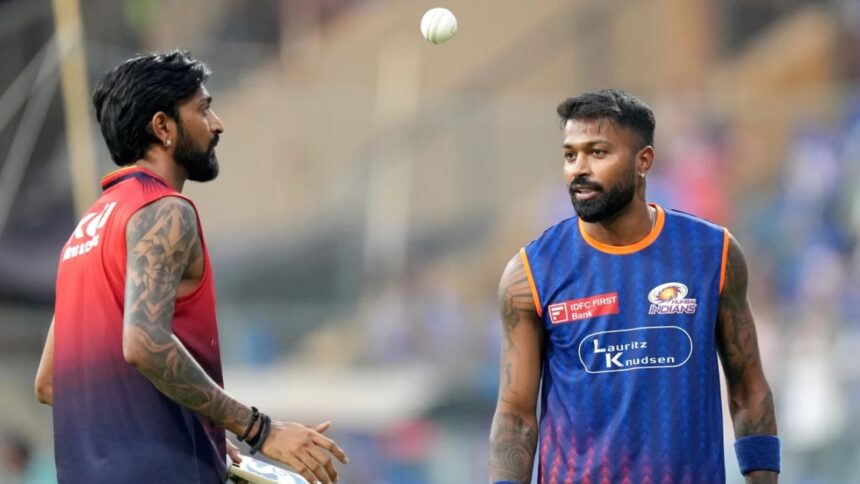 Krunal and Hardik famously share a close relationship that has been seen on the cricket field a number of times in the IPL and with the Indian team. (BCCI Photo)