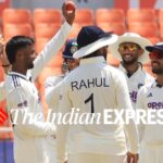 Manav Suthar picked 6 wickets on Test debut innings. (Express Photo by Kamleshwar Singh)