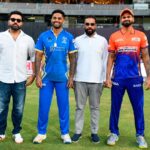Rohit sharma with Suryakumar Yadav and Shreyas Iyer ahead of a T20 Mumbai league fixture on Saturday. (MCA)