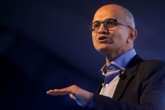 Microsoft CEO Satya Nadella has outlined a new vision for the AI economy, arguing that companies should focus on building proprietary AI learning systems and ‘token capital’ rather than competing solely on access to the most advanced AI models. (File Photo)