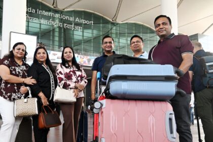 Passengers arrive at the Noida International Airport in Jewar (PTI Photo)