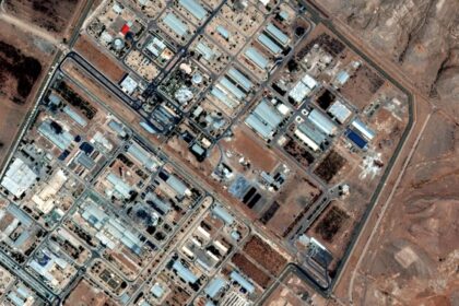 This satellite image provided by Maxar Technologies shows the Isfahan enrichment facility in Iran after being hit by Israeli airstrikes, on Saturday, June 14, 2025. (Maxar Technologies via AP)