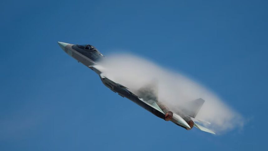 Sukhoi Su-57 jet fighter performs during International military-technical forum "Army-2020" at Kubinka airbase in Moscow Region, Russia August 25, 2020. REUTERS