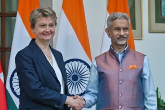 Jaishankar meets UK foreign Secretary, India-UK partnership, India-UK ties, India-UK relations, British Foreign Secretary Yvette Cooper, Yvette Cooper, Dharmendra Pradhan, S. Jaishankar, Indian express news, current affairs