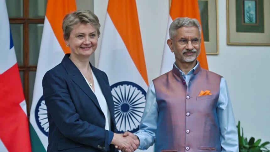 Jaishankar meets UK foreign Secretary, India-UK partnership, India-UK ties, India-UK relations, British Foreign Secretary Yvette Cooper, Yvette Cooper, Dharmendra Pradhan, S. Jaishankar, Indian express news, current affairs