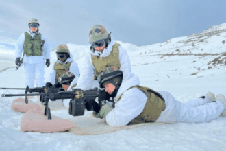 Army jawans with Negev LMG during a live firing drill at a high-altitude area | X/@VivekSi85847001