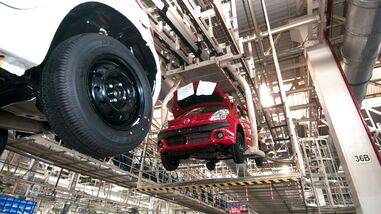 Maruti suzuki plant at manesar, production has slowed down, due to the striking employees, though company produced 60 cars, today.phtographed by Ramesh Pathania.1st september. 2011