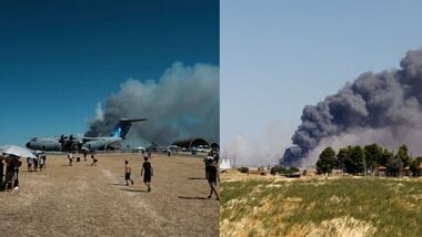 Watch the viral moment when a fighter jet crashed midway during an airshow near Athens.