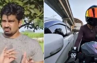 Pictures of Gurugram biker hit-and-run accused (L) and victim (R).