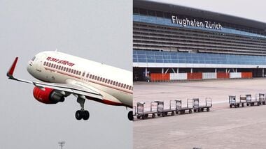 Pictures of Air India flight (L) and Zurich airport (R) for representative purposes only.