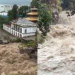 A view of the swollen Bagmati River in Kathmandu on Friday.