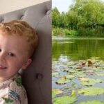 A picture of Noah Woods (L) and a representative image of a pond (R).