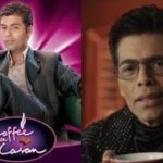 Karan Johar in Koffee with Karan 2004 poster (L) and 2026 video (R).