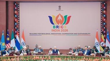 Indian Prime Minister Narendra Modi addresses the open session titled �Resilience, Innovation, Cooperation and Sustainability: Shaping the Future for Inclusive Global Growth� during the BRICS Summit 2026, in New Delhi, India, on Sunday, September 13, 2026. The session focuses on strengthening resilience, fostering innovation, promoting cooperation and advancing sustainable and inclusive global growth. (PMO Photo)