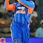 India's Abhishek Sharma plays a shot during the 3rd T20I against Afghanistan at Arun Jaitley Stadium, in New Delhi on Thursday.