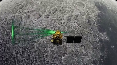 New Delhi, Aug 23 (ANI): Chandrayaan-3 Mission: A view of the Chandrayaan-3 lander Vikram to touchdown on the Moon's South Pole, on Tuesday. (ANI Photo)