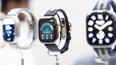Apple Watch Series 12 models are displayed at Apple's 'Surprise and Shine' event at Apple Park in Cupertino, California, on Wednesday, 9 September 2026.