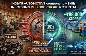 India’s automotive component MSMEs could generate up to  ₹88,000 crore in additional annual turnover if they achieve a 30% improvement in productivity