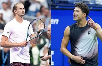 Ben Shelton (R) will face Alexander Zverev in the men's singles final of the US Open 2026.