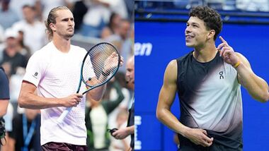 Ben Shelton (R) will face Alexander Zverev in the men's singles final of the US Open 2026.