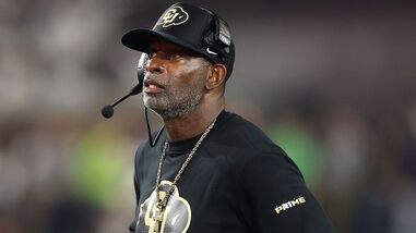 Head coach Deion Sanders of the Colorado Buffaloes looks on against the Georgia Tech Yellow Jackets during the second quarter at Bobby Dodd Stadium. (file photo)