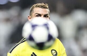 Nassr's Portuguese forward #07 Cristiano Ronaldo eyes the ball during the AFC Champions League Elite (ACL) football match between Al-Ain and Al-Nassr at the Azza Bin Zayed stadium in Al-Ain on September 15, 2026. (Photo by Fadel SENNA / AFP)